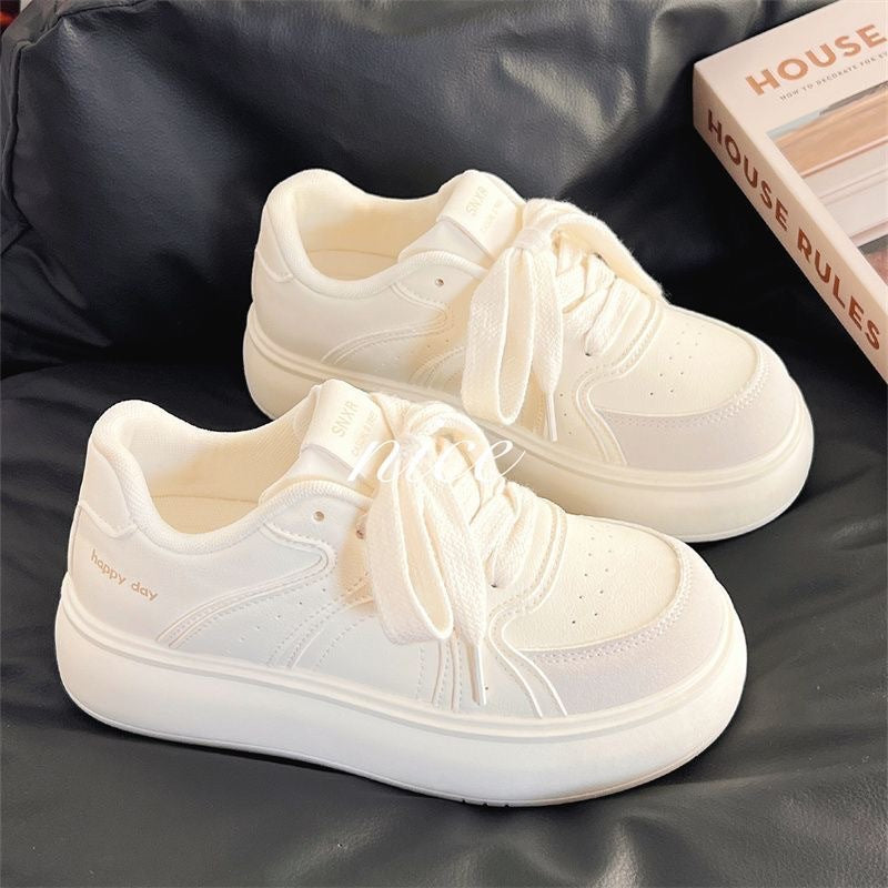 Women's Lightweight Off-White Platform Sneakers
