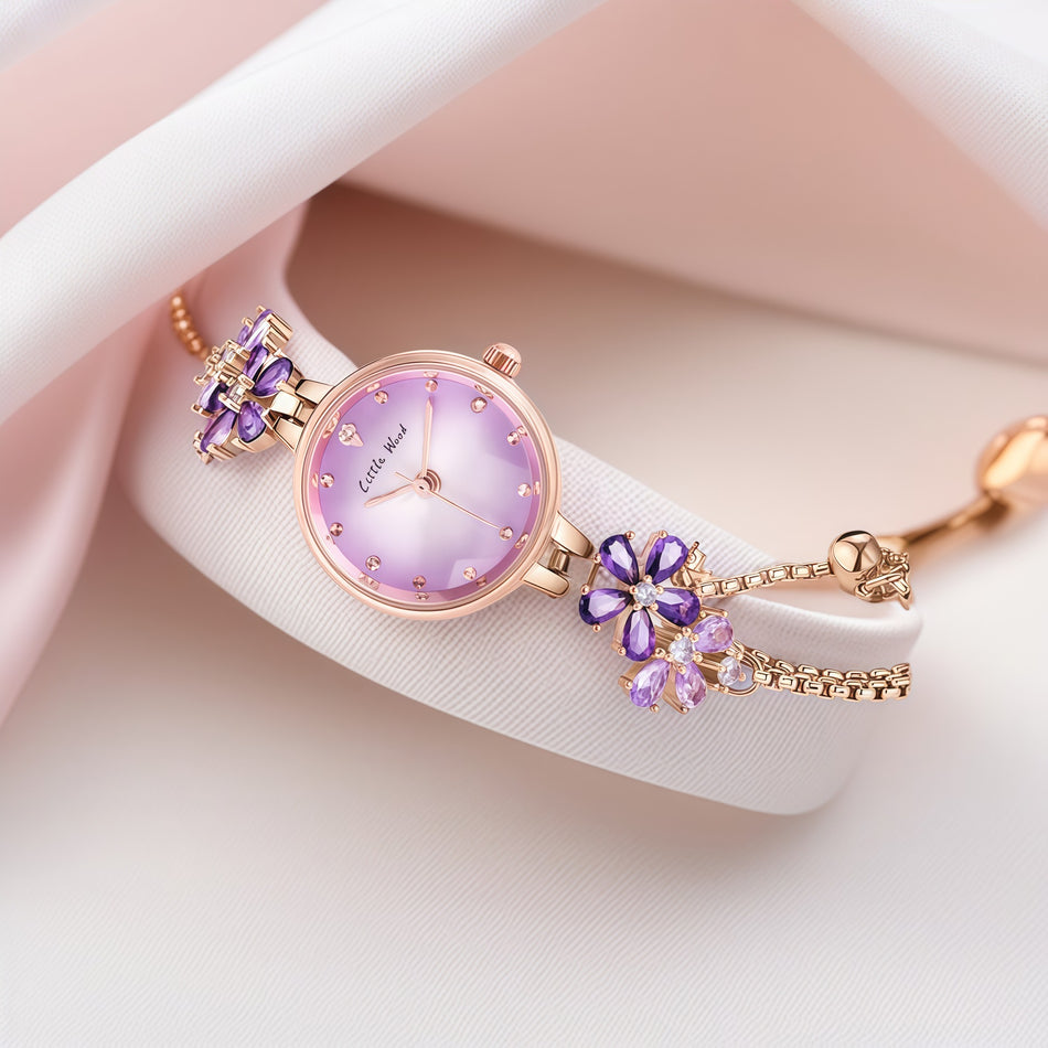 Violet Pearl Bracelet Quartz Watch for Women