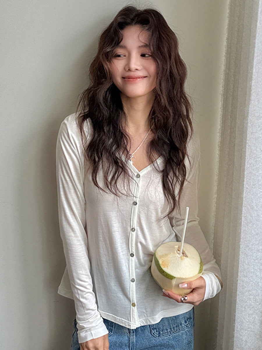 Women's Tencel Acetate Lightweight Button Cardigan