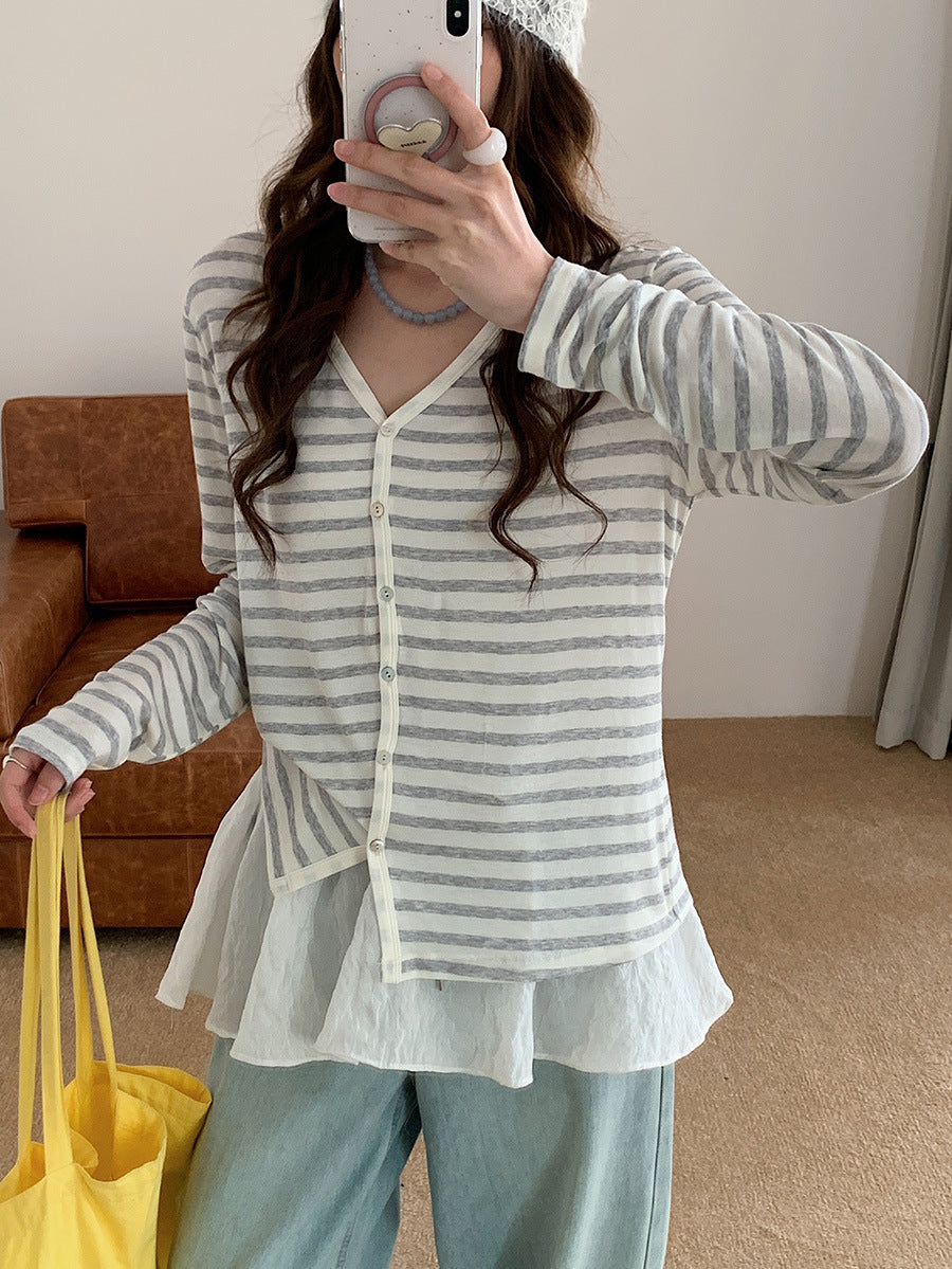 Women's Silk Wool Knit V-Neck Lightweight Cardigan
