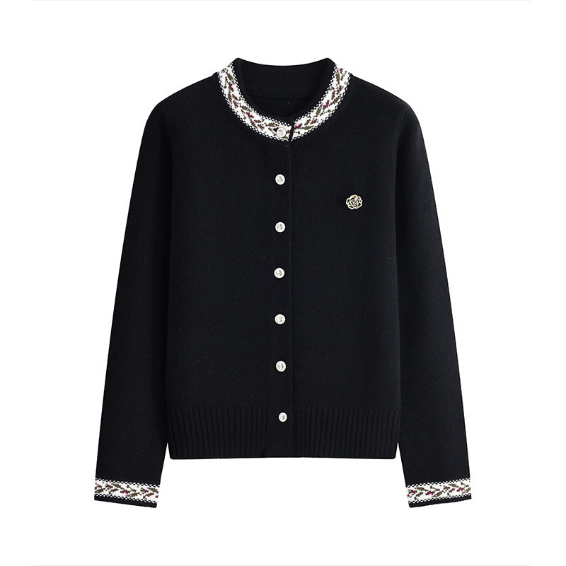 Women's Wool Fair Isle Pattern Knit Cardigan