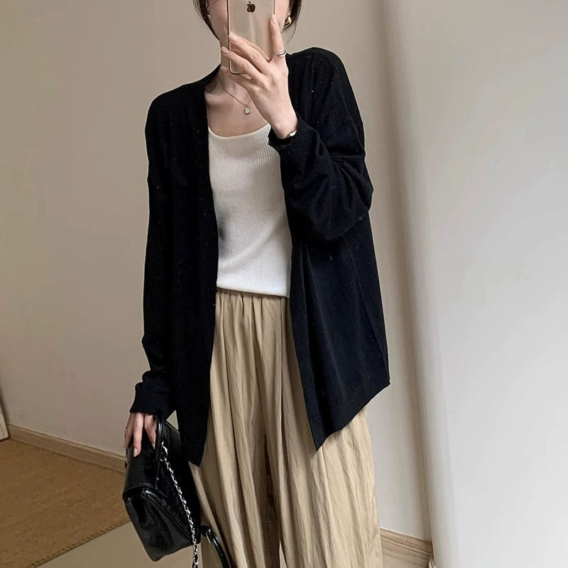 Women's Loose Fit Knit Cardigan for Spring Autumn