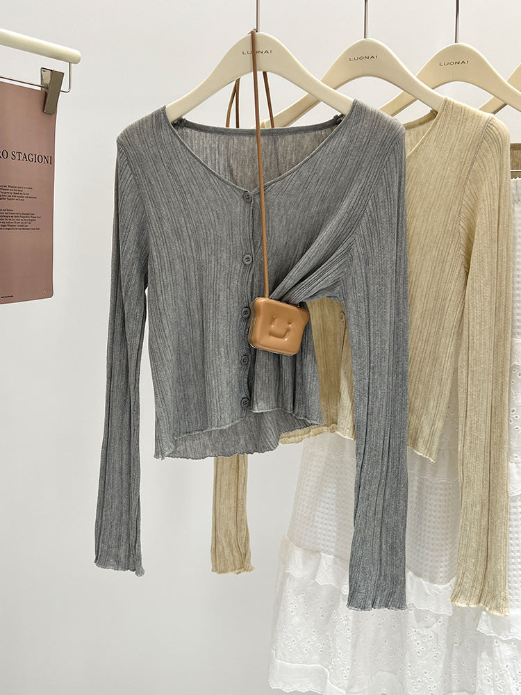 Women's Ice Silk Lightweight Knit Shawl Cardigan