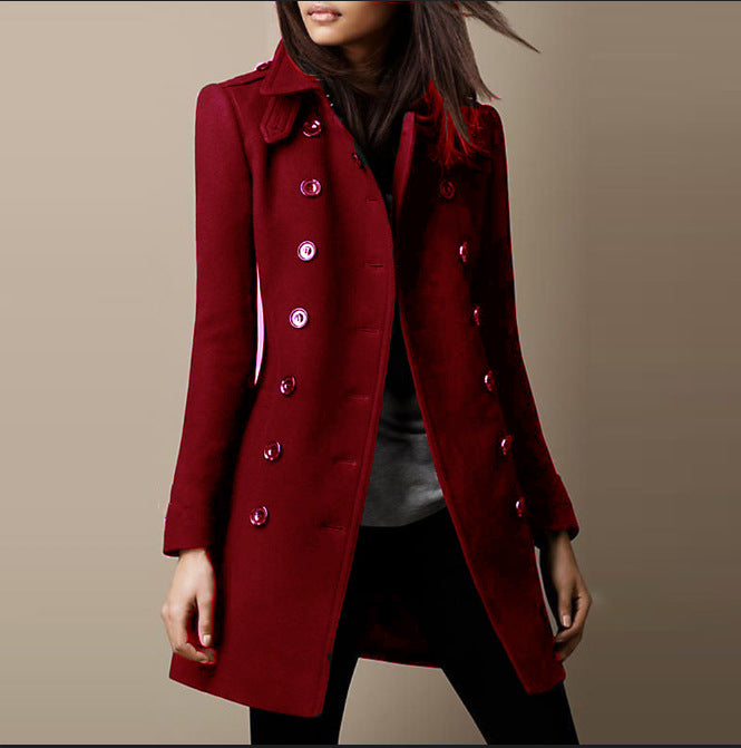 Women's Mid-Length Wool Blend Coat
