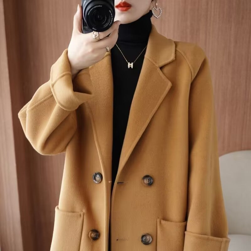 Women's Mid-Length Double-Sided Wool Loose Coat