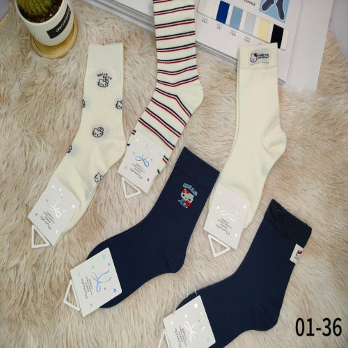 Women’s Cute Cartoon Cotton Mid-Calf Socks- re order