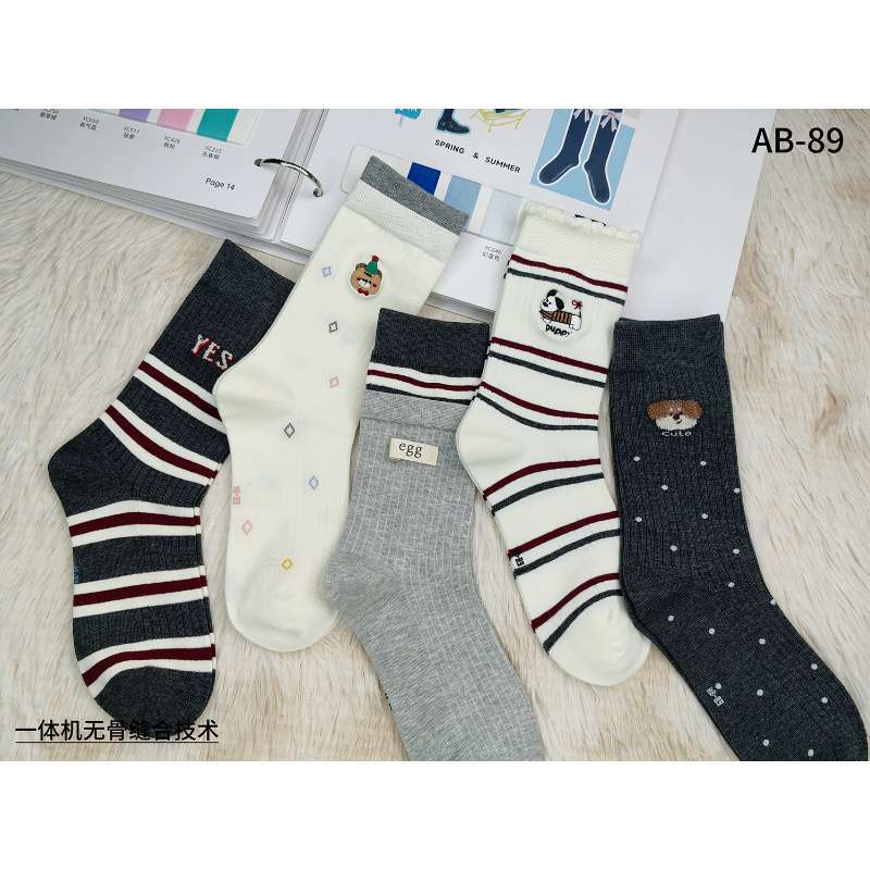 Women’s Thin Cotton Bow Mid-Calf Socks Breathable- Pack of 5