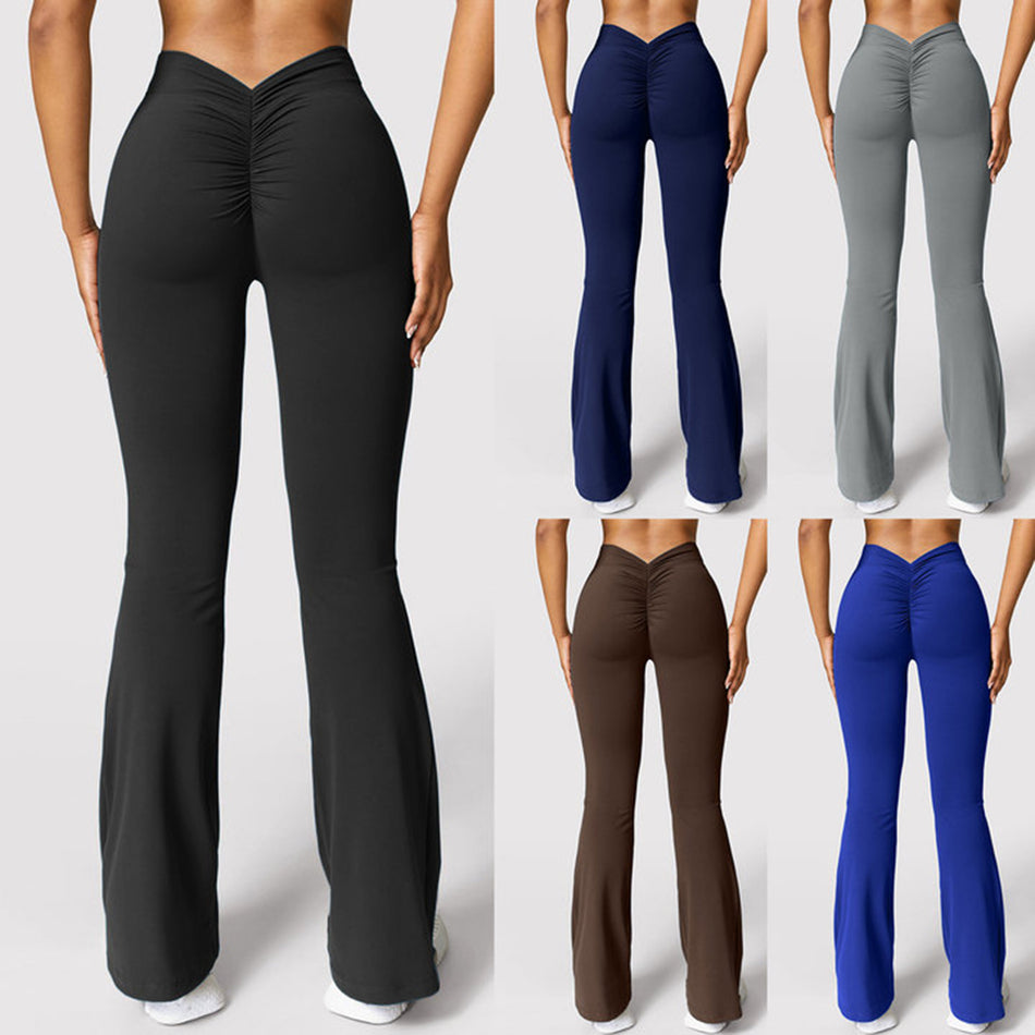 Women's Seamless Micro-Flare Yoga Pants, High-Waist Leggings