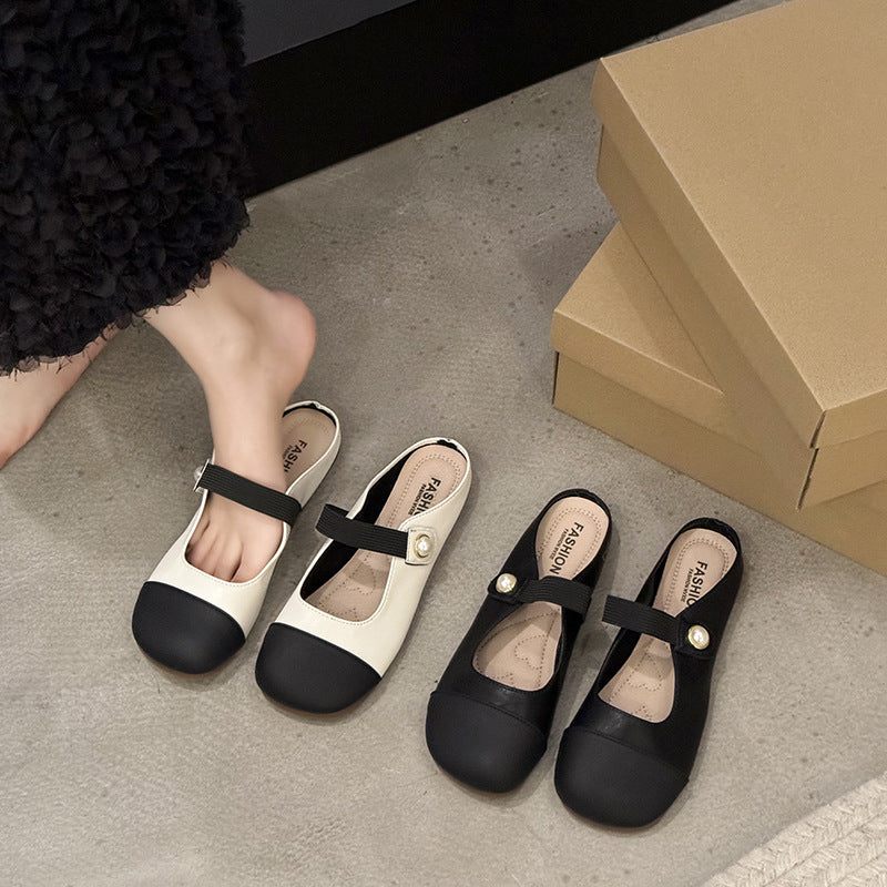 Women's French Ballet Flats, Retro Closed-Toe Casual Shoes
