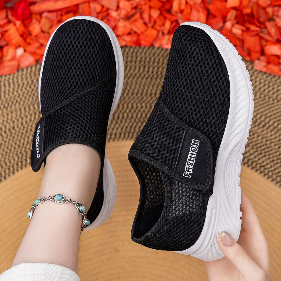 Women's Mesh Velcro Shoes, Lightweight Breathable Walking Shoes