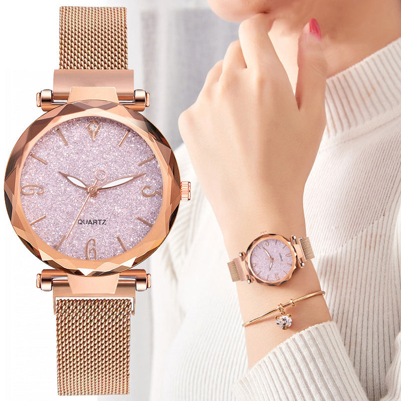 Women's Quartz Watch, Magnet Buckle Casual Timepiece