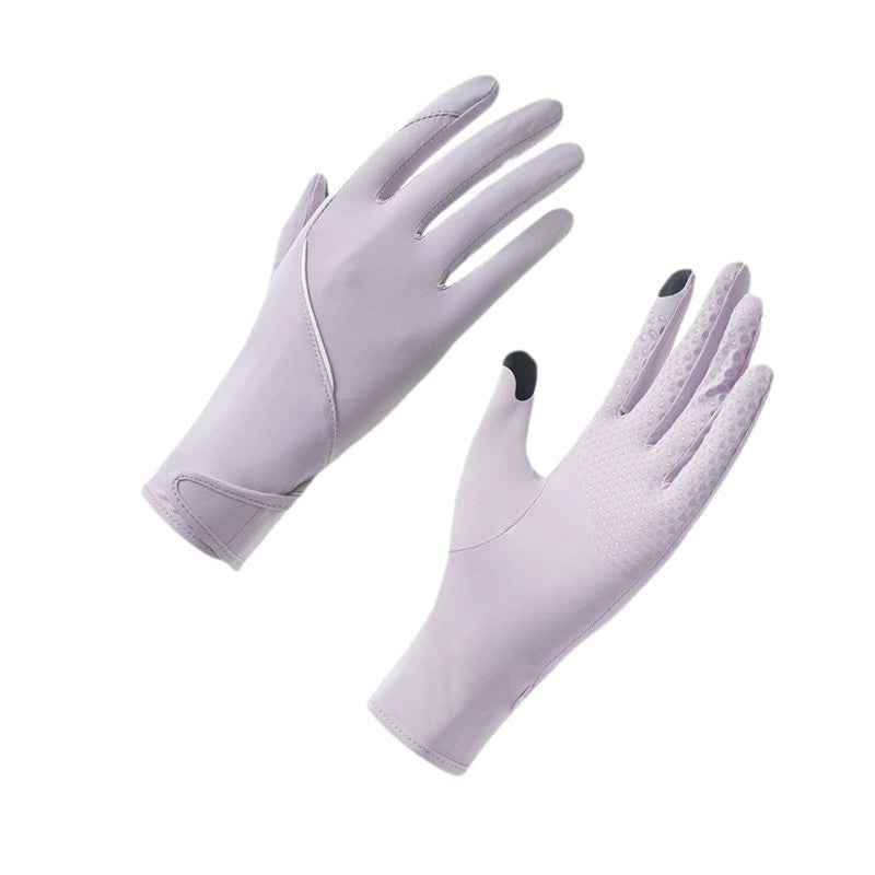 Women's Ice Silk Sun Protection Gloves with UV and Touchscreen