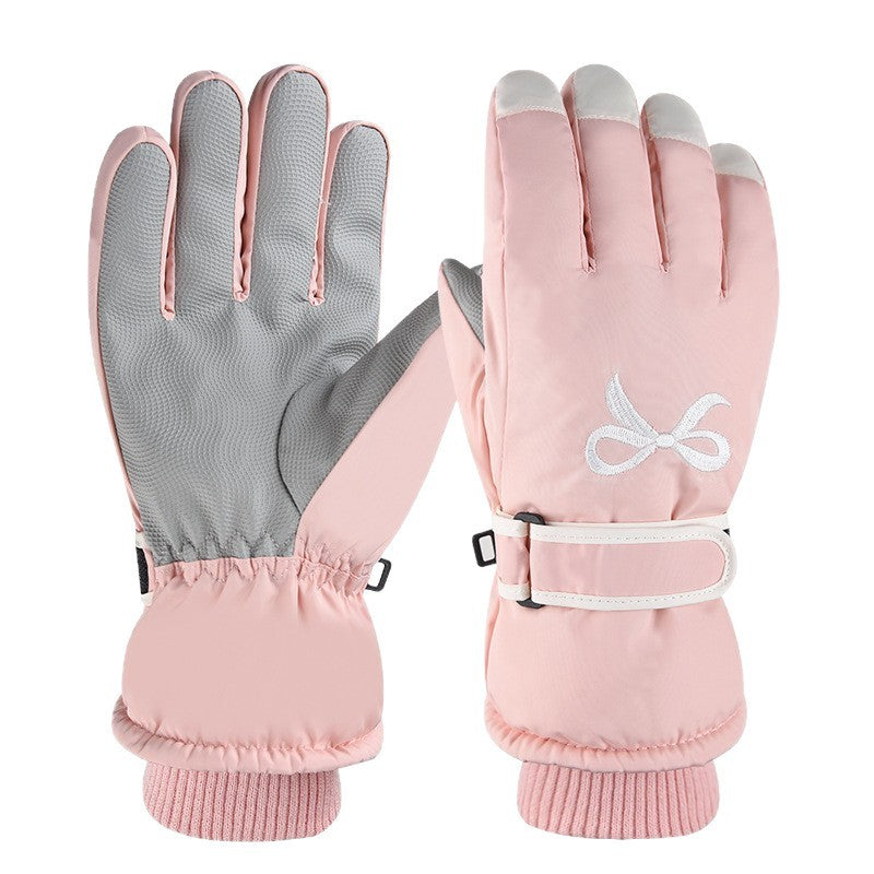 Women's Fleece-Lined Touchscreen Ski Gloves for Winter Cycling