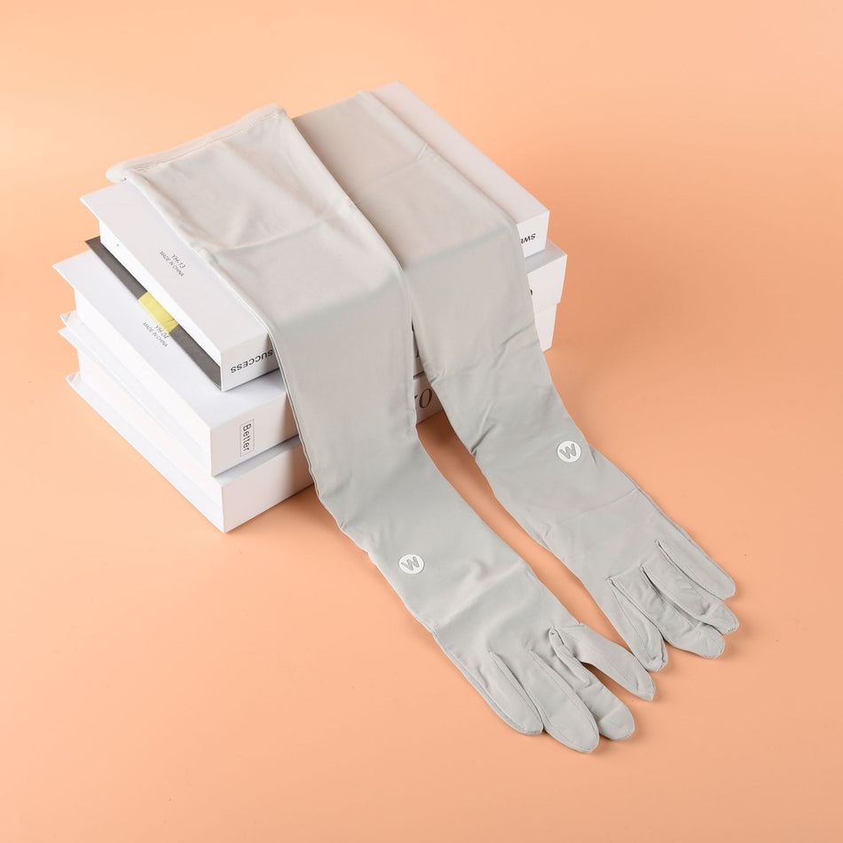 Women's Ice Silk Sun Protection Fingerless Gloves