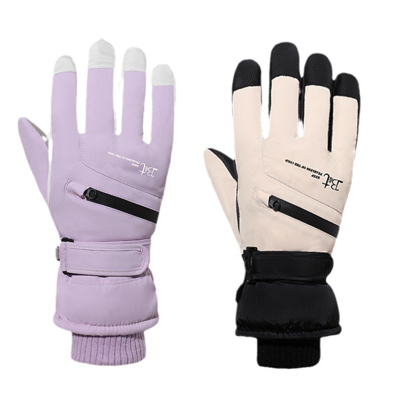 Winter Ski Gloves Thick Fleece Lined Waterproof Windproof