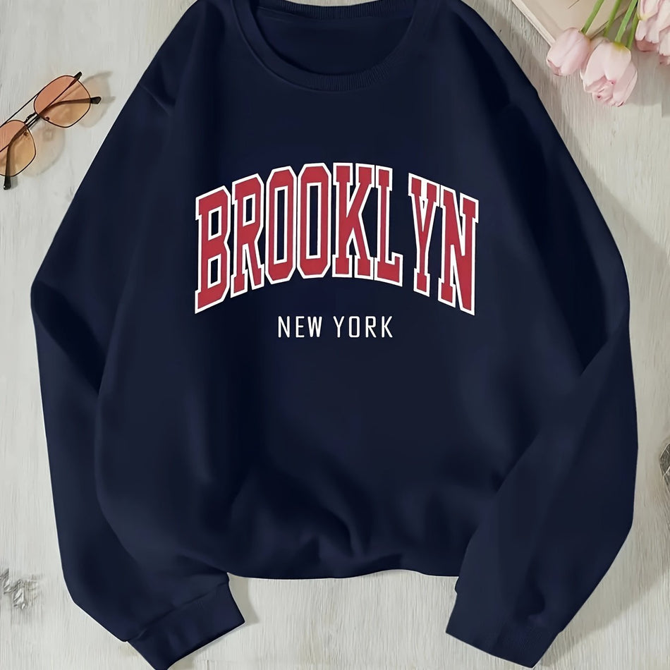 Women's Cozy Letter Print Pullover Casual Sweatshirt