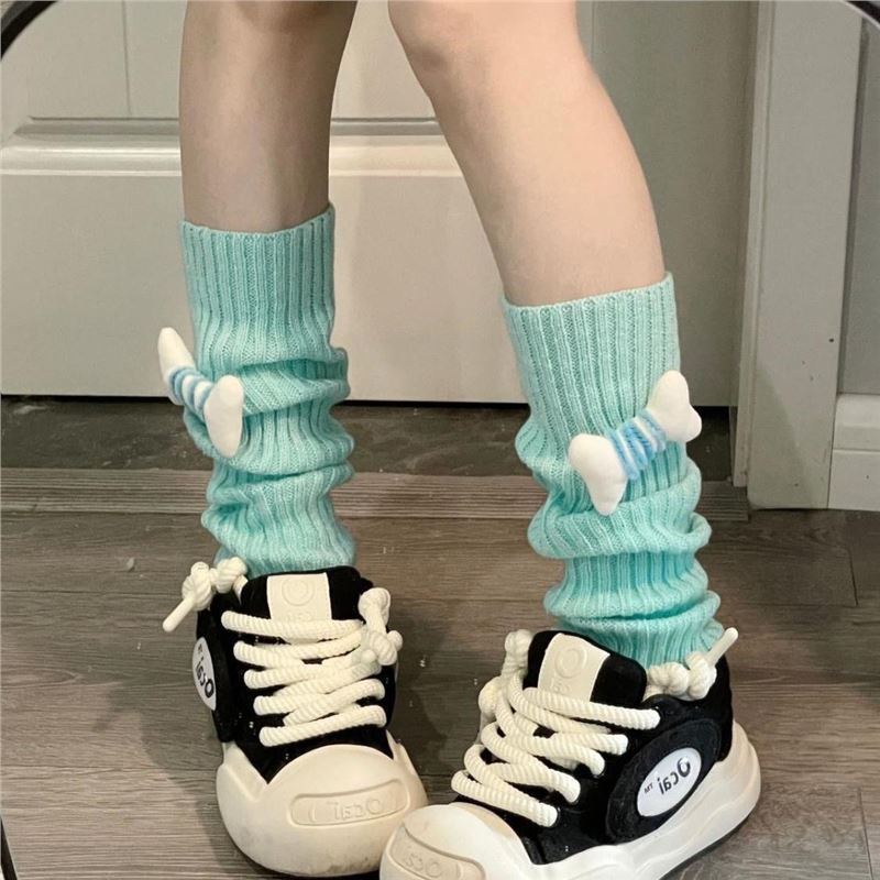 Women's Y2K Bone Knit Slouch Socks Double Needle Design