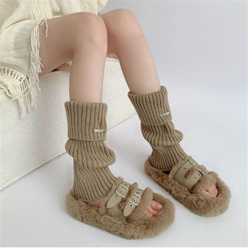 Women's Japanese Style Warm Knit Leg Warmers Slouch Socks