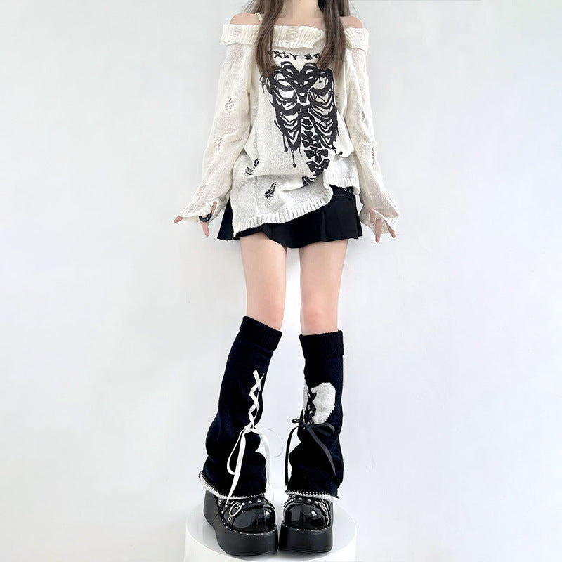 Women's Y2K Ribbon Star Flared Calf Leg Warmers