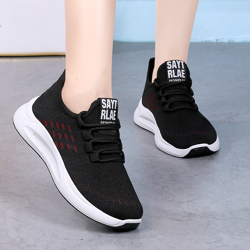 Women's Breathable Fly Woven Mesh Soft Sole Running Shoes