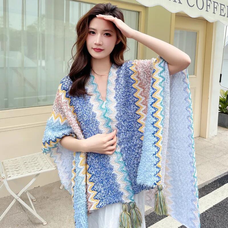 Women's Ethnic Style Thickened Shawl Cloak for Travel