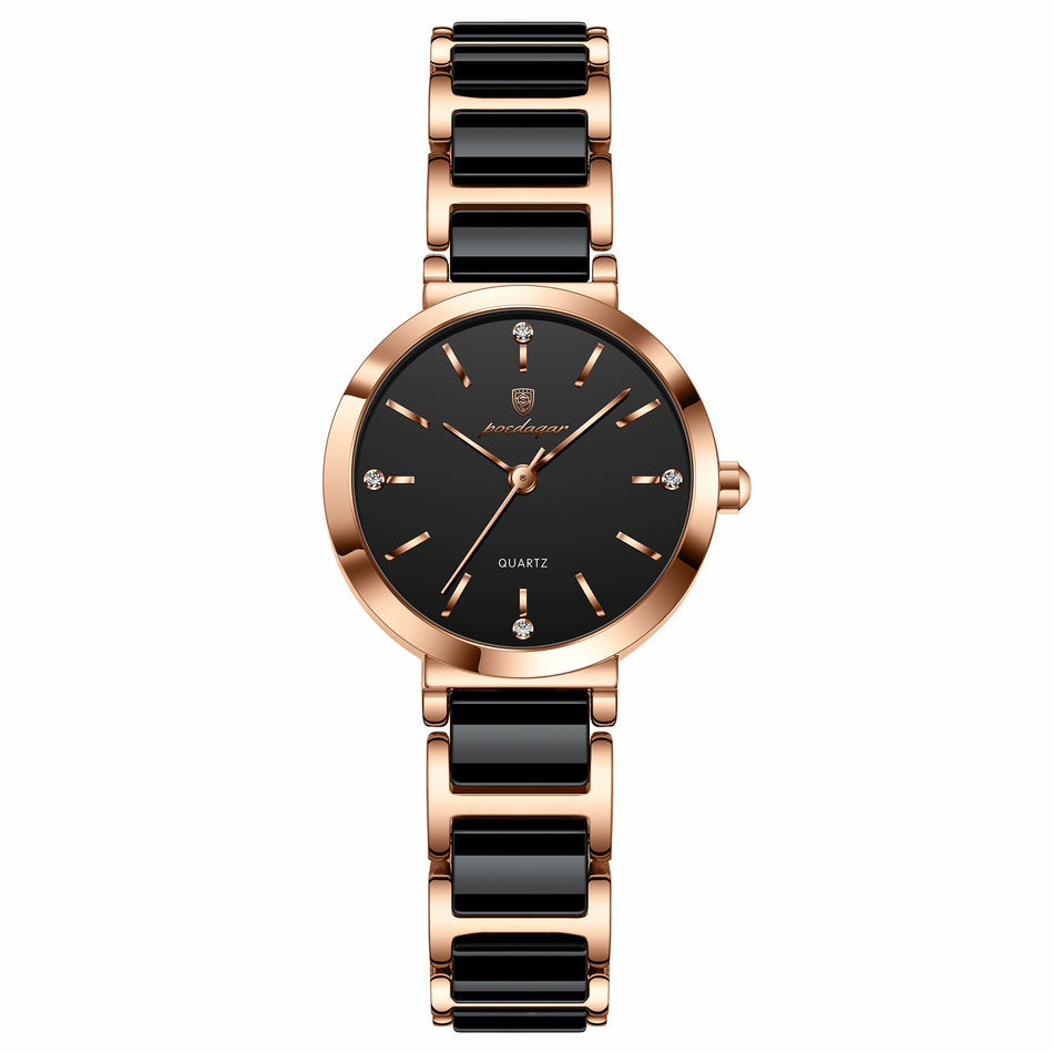Women's Ceramic Steel Band Watch with Simple Stylish Design