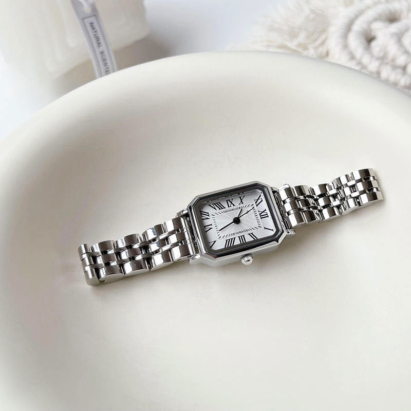 Women's Square Roman Scale Watch with Classic Retro Style