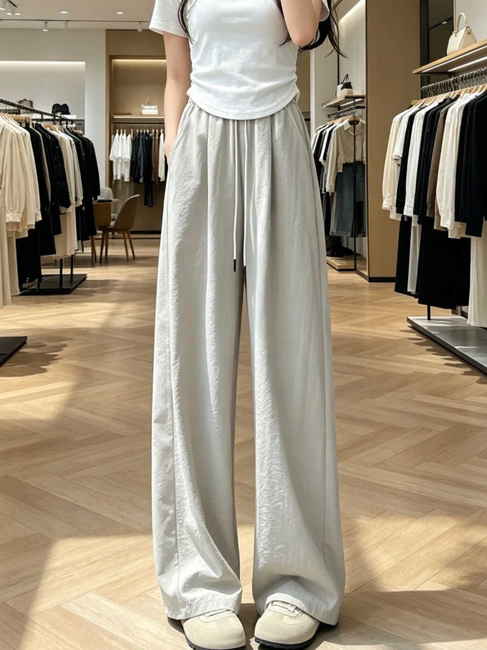 Women's High-Waist Quick-Dry Wide-Leg Sports Pants