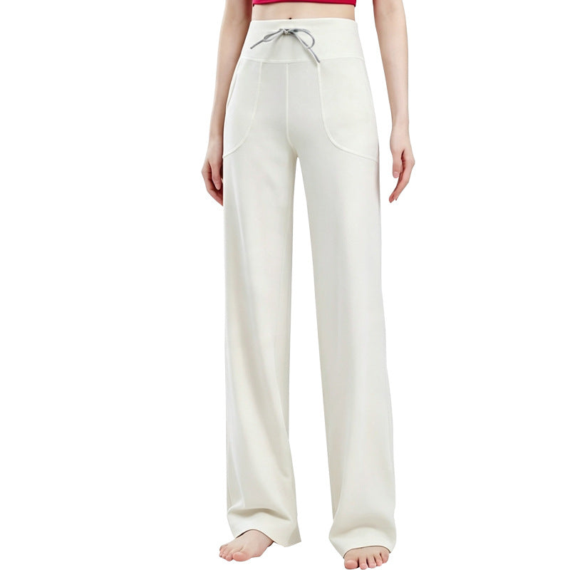 Women's High-Waist Elastic Wide-Leg Yoga Pants for Fitness