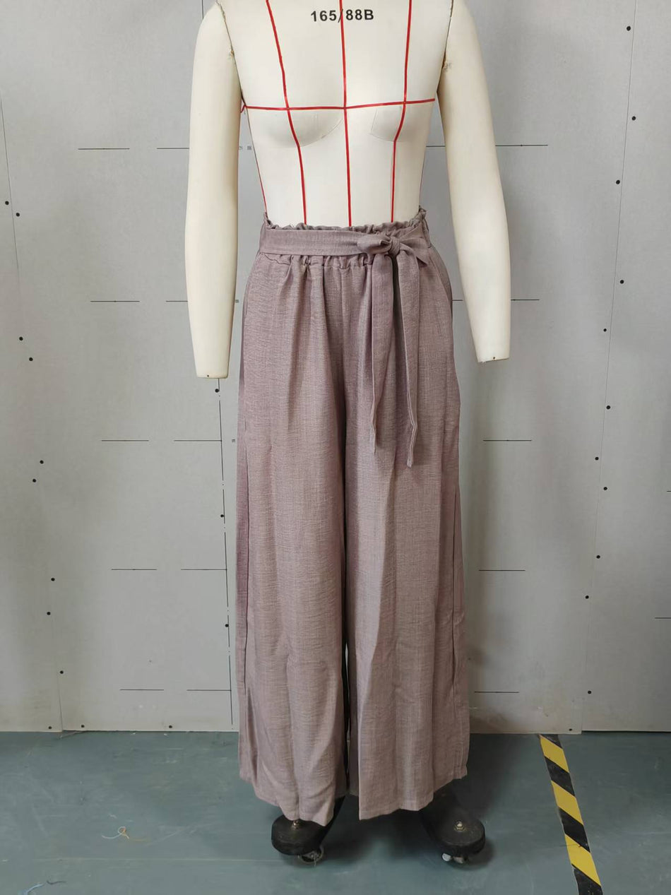 Women's Draped Wide-Leg Pants for Spring and Summer