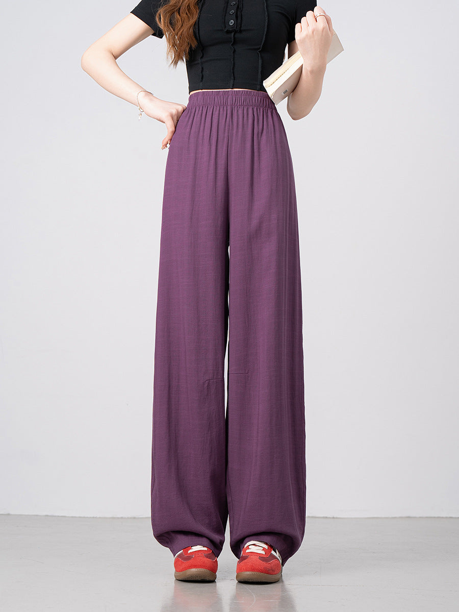 Women's High-Waist Lyocell Tencel Loose Wide-Leg Pants