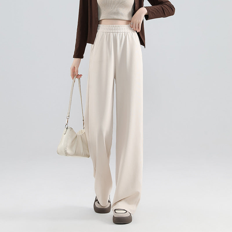 Women's High-Waist Modal Cupro Silk Draped Wide-Leg Pants
