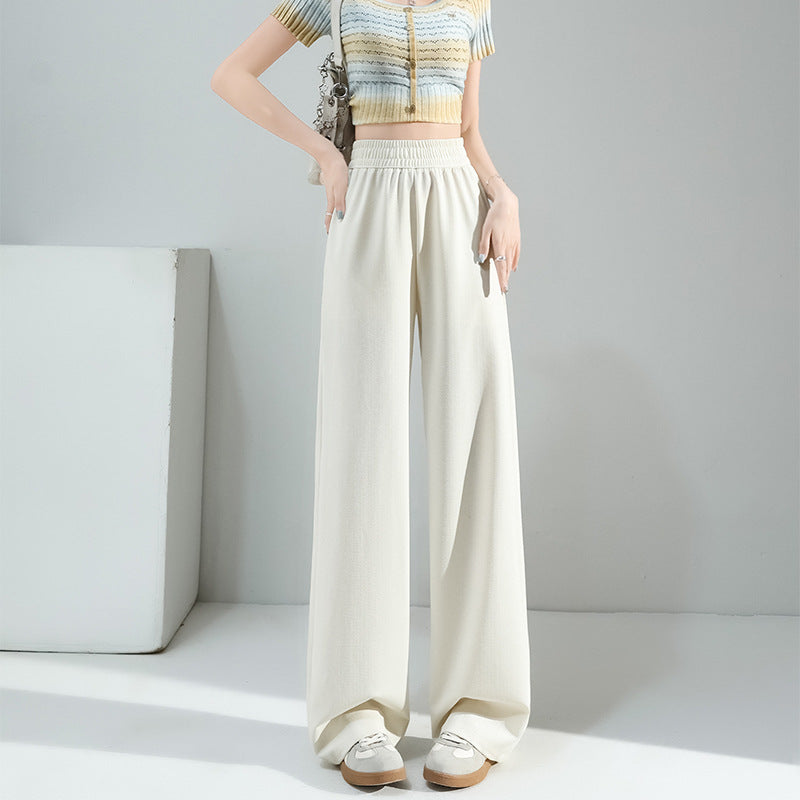 Women's High-Waist Lyocell Linen Herringbone Wide-Leg Pants