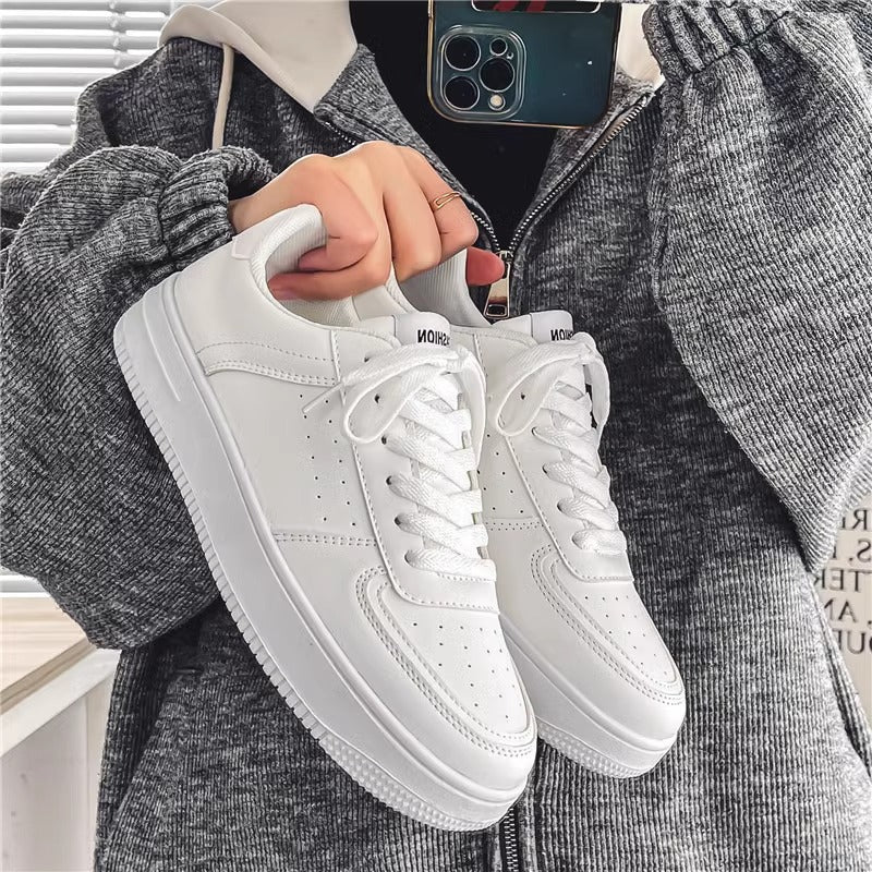 Women's White Thick-Sole Soft-Bottom Casual Board Shoes