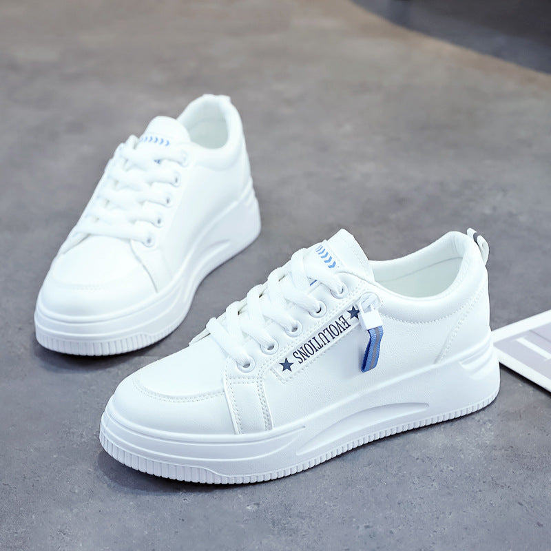 Women's White Flat Casual Running Sneakers for Students