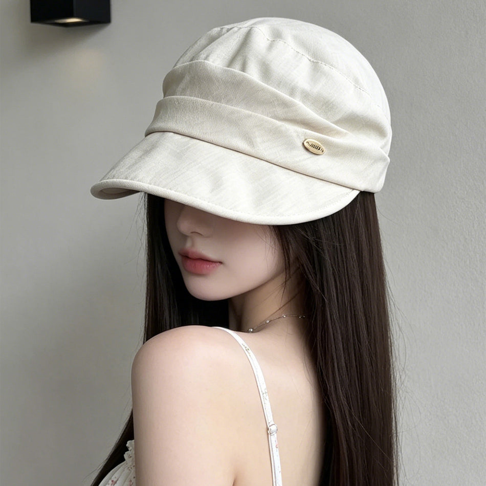 Women's Japanese Linen Pleated Equestrian Sun Hat