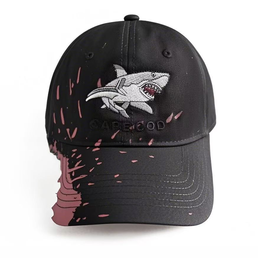 Unisex Shark Gap Embroidered Peaked Baseball Cap
