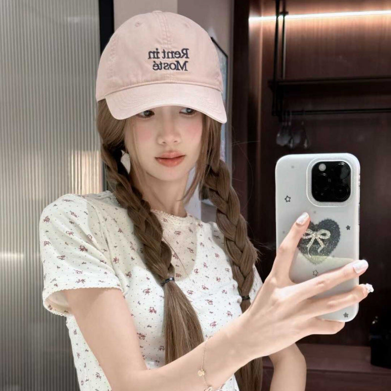 Unisex Letter Embroidered Soft-Top Baseball Cap