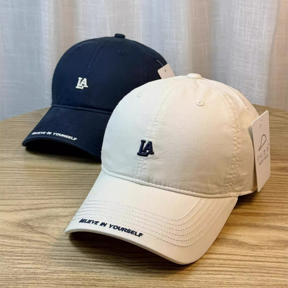Korean-Style Letter Embroidered Breathable Baseball Cap