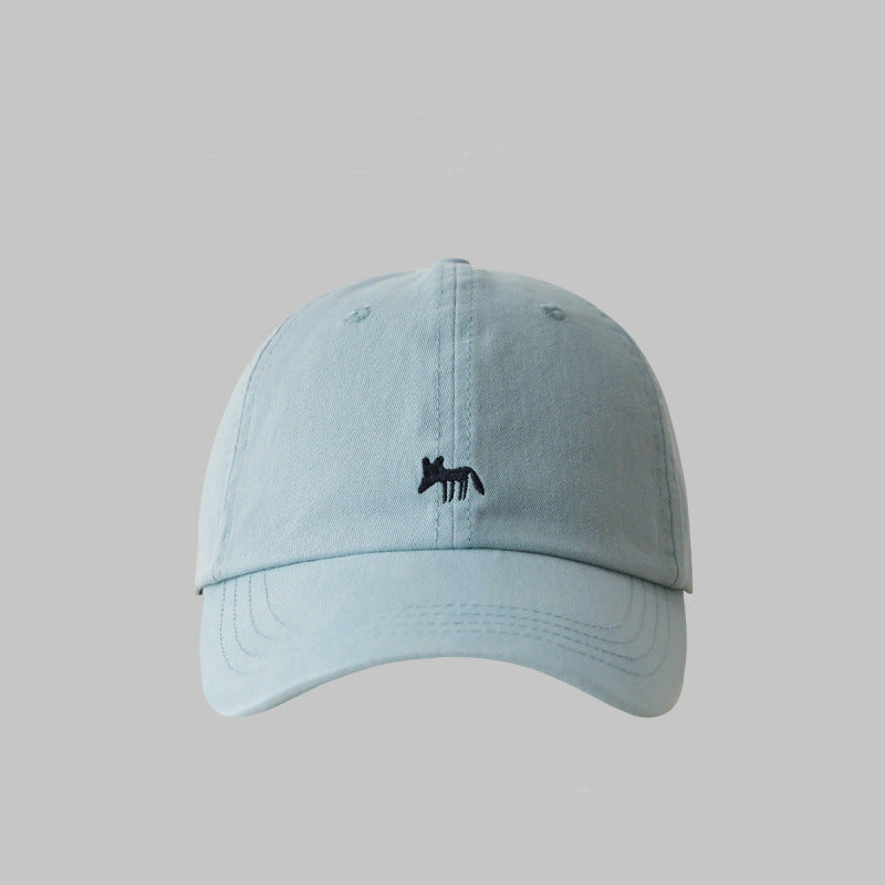 Women's Cute Fox Embroidered Wide-Brim Baseball Cap