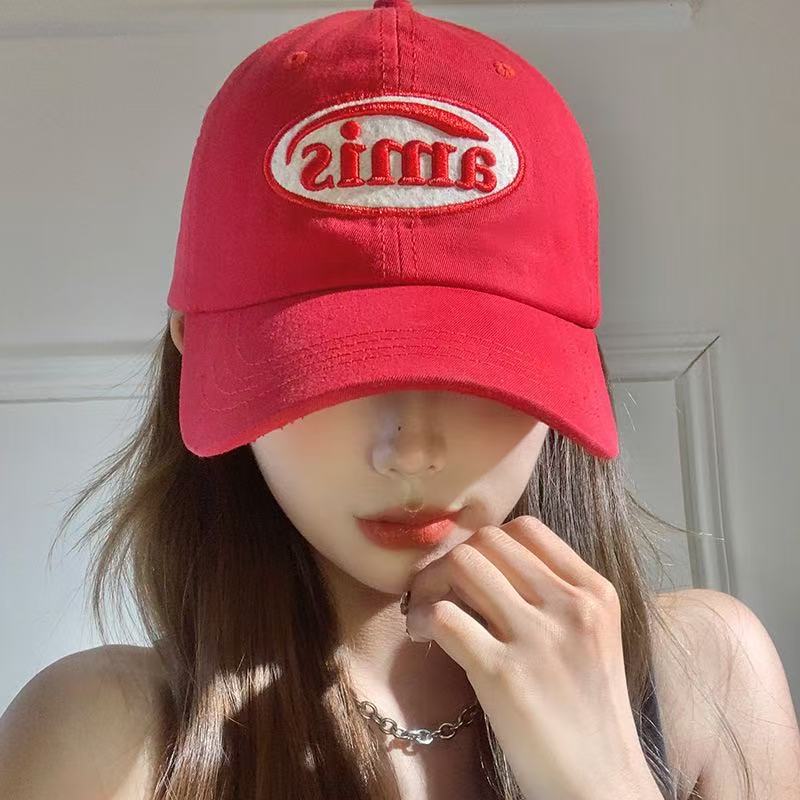 Women's Korean-Style Deep-Crown Wide-Brim Letter Cap