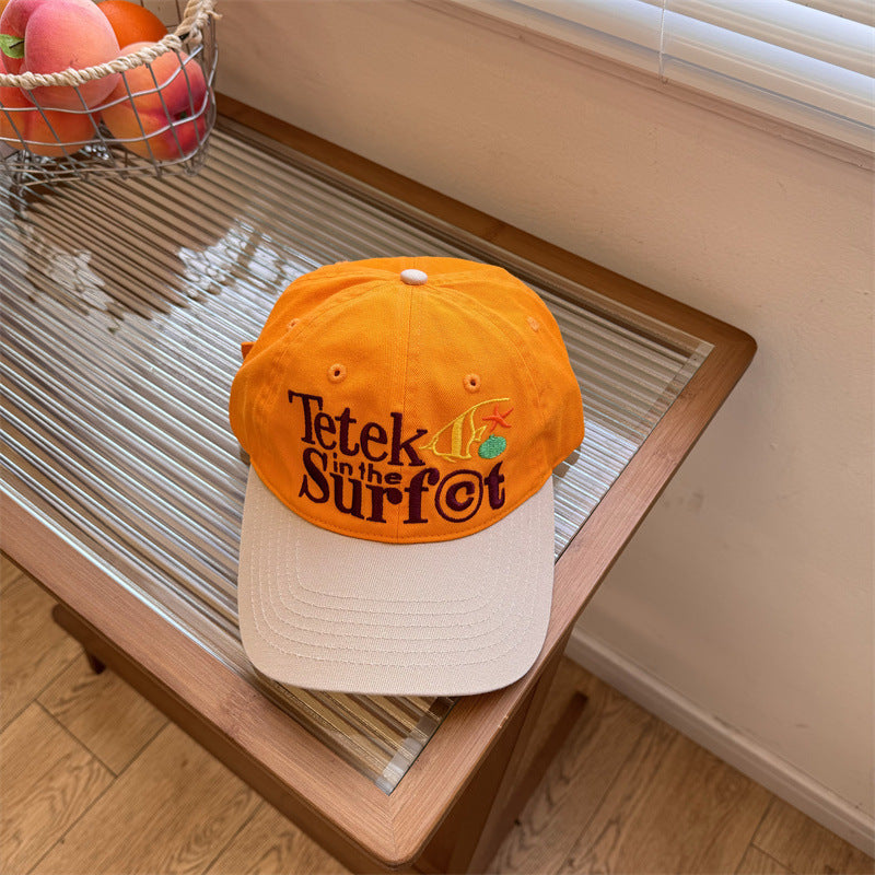 Unisex American-Style Retro Color-Block Soft-Top Cap