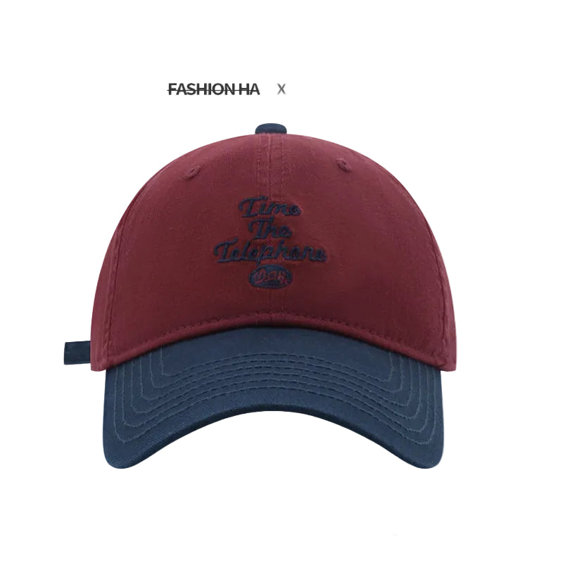 Women's American-Style Color-Block Soft-Top Baseball Cap