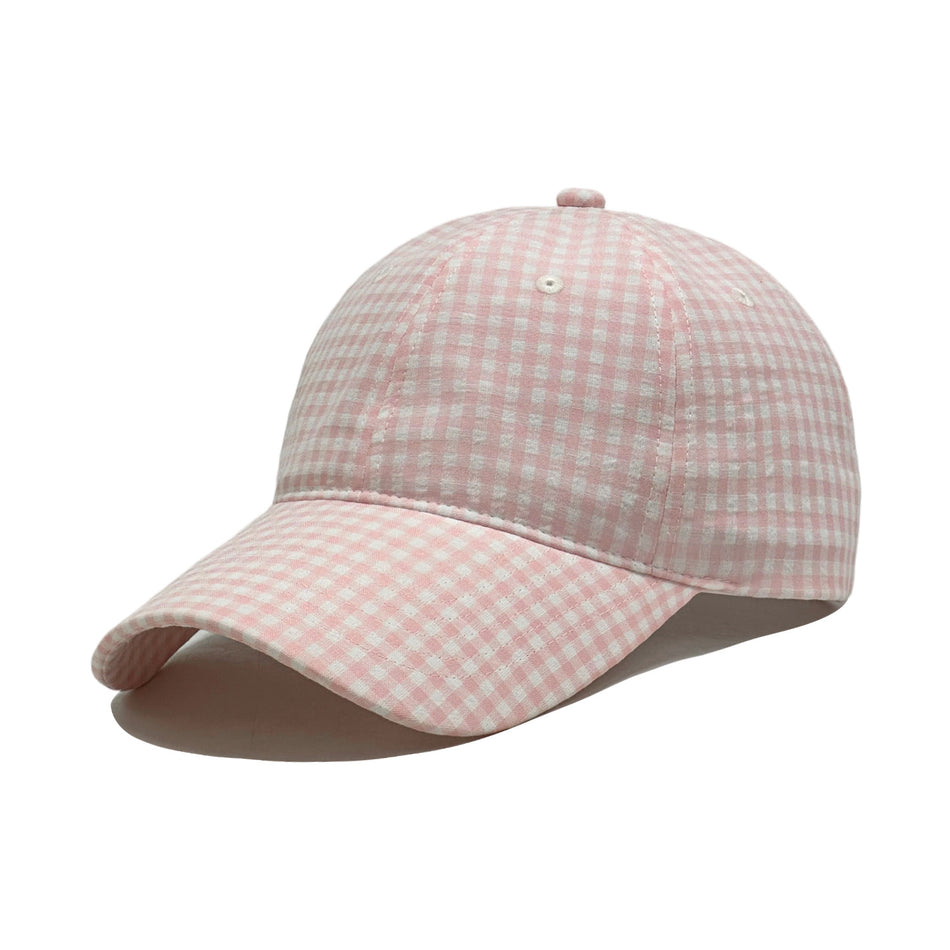 Women's Plaid Lengthened Wide-Brim Face-Framing Baseball Cap