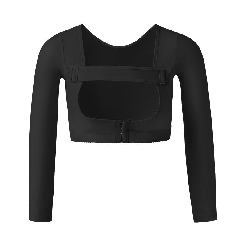 Black Adjustable Strap Arm Shaping Top with Elastic Pressure