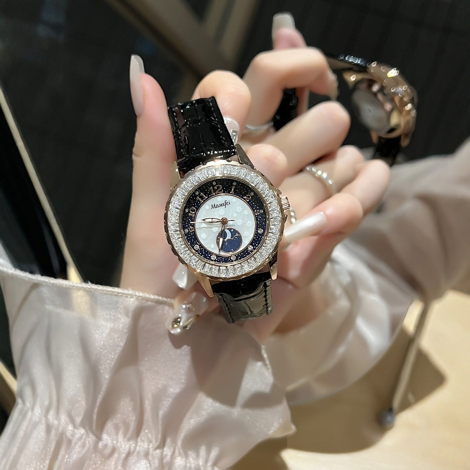Women's Starry Sky Luminous Ripple Quartz Watch