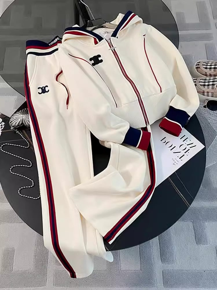 Women's Hooded Sweatshirt and Straight-Leg Pants 2-Piece Set