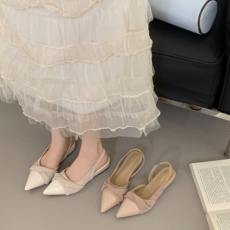 Women's PU Pointed Toe Wedge Backless Sa