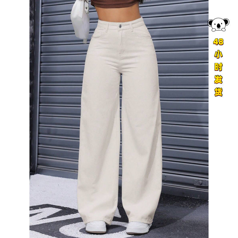 Women's Wide-Leg Multicolor Washed Denim Jeans