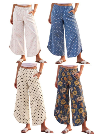 Women’s Y2K Printed Mid-Waist Wide-Leg Jeans